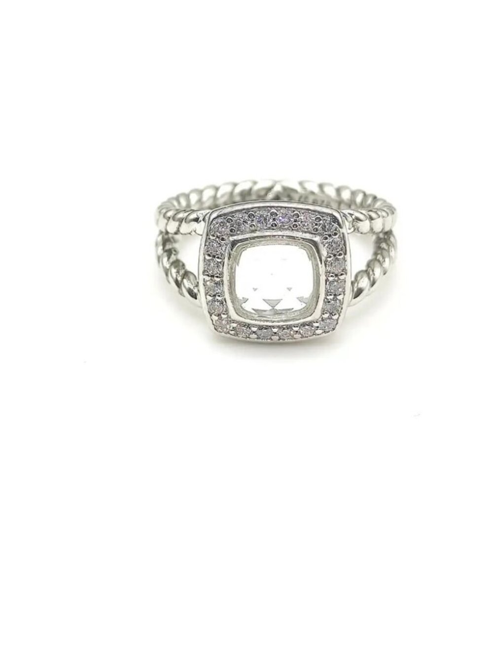 David Yurman square diamond ring, white diamond